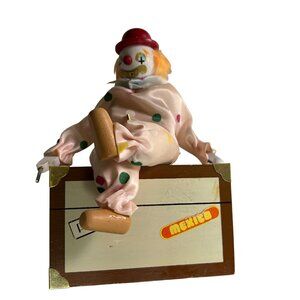 Vintage Westland Be A Clown Music Box Figurine Hat is Damaged 7”x4.5”